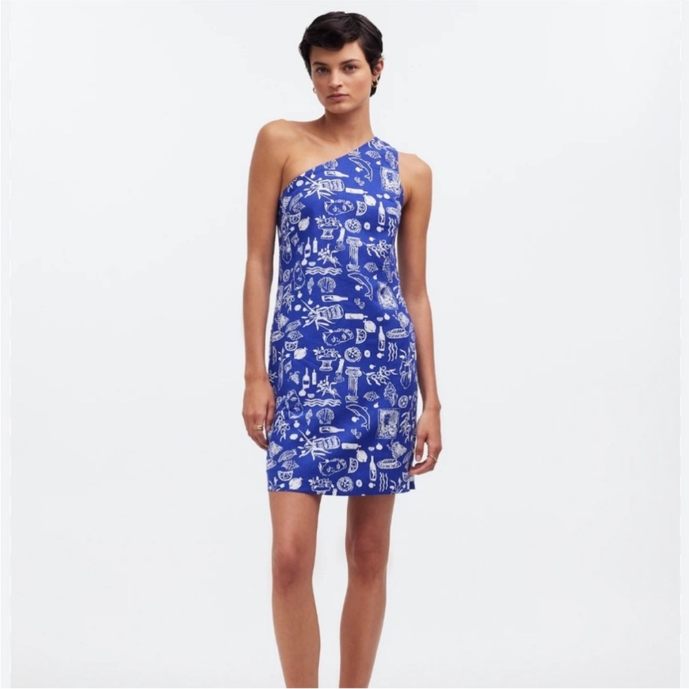 Madewell Lisa Says Gah One Shoulder Linen Mini Dress 8
